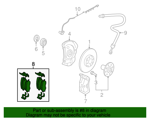 20072010 Hyundai Elantra Brake Pads Front 581012HA10 OEM Parts Online
