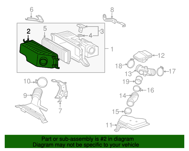 1770520210 Air Filter Housing 20062010 Toyota Highlander Lithia