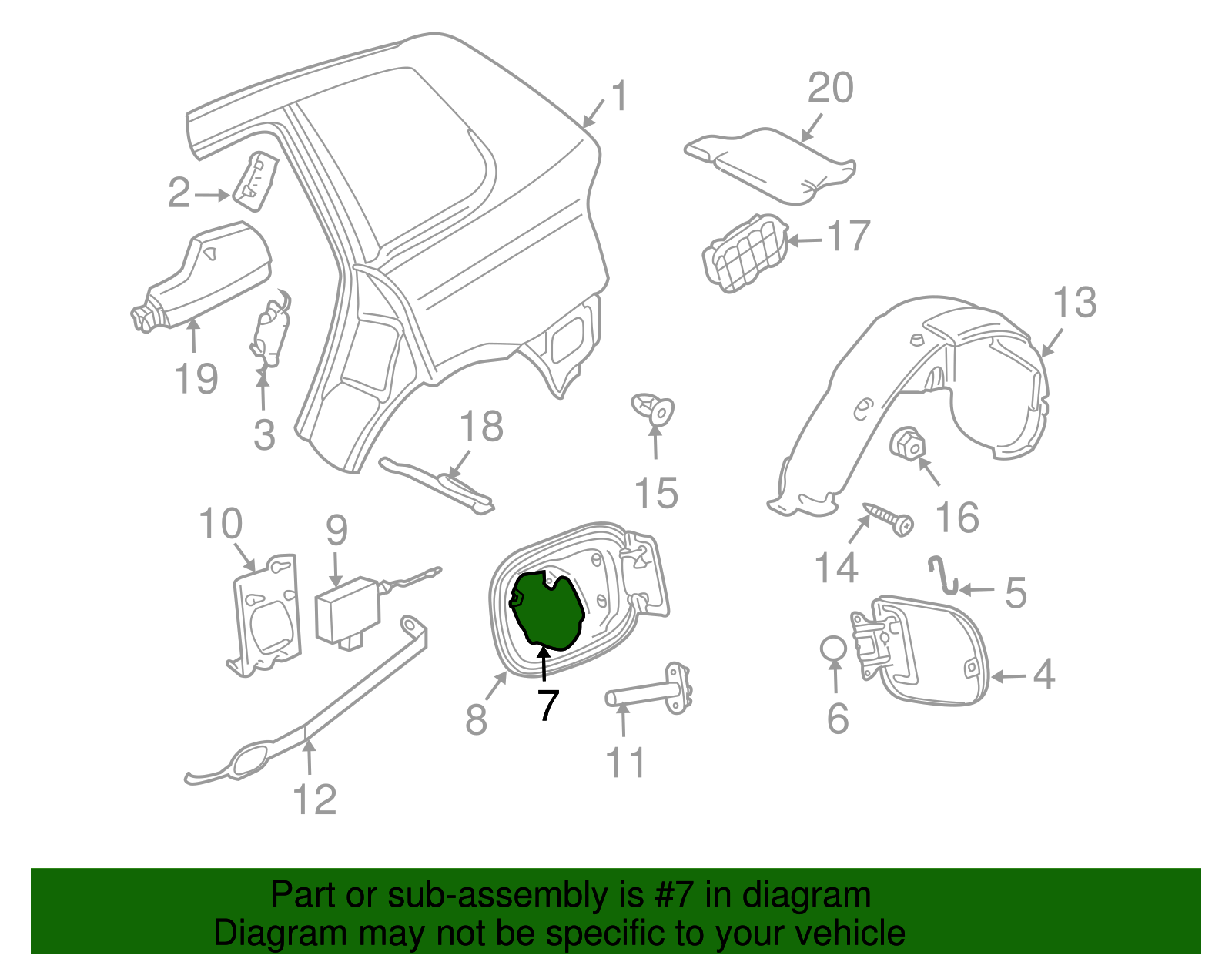 Fuel Filler Housing - Volkswagen (7L0-201-251)