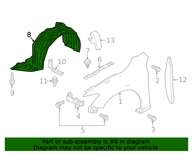 20182021 Mazda 6 Fender Liner GRF256130 OEM Parts Online