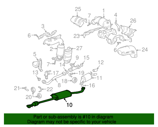20072009 Lexus RX350 Muffler & Pipe 174200P070 toyolexparts