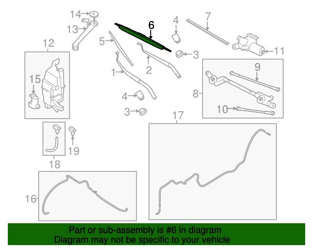 20142020 Nissan Rogue Wiper Blade 288904BA0C Nissan Parts Plus