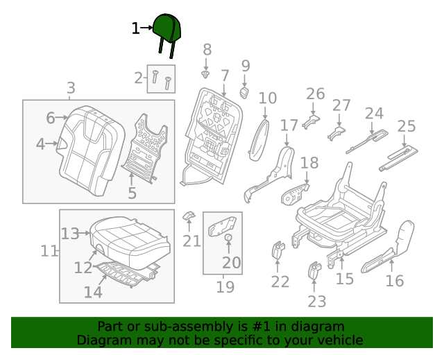 20202022 Kia Telluride Headrest, Outer 89700 S9020ONC QuirkParts
