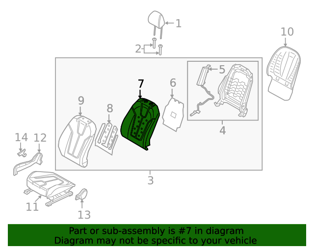 Genuine Hyundai 88450-26600 Passenger Seat Back Pad Assembly Front Genuine Hyundai 88450-26600 Passenger Seat Back Pad Assembly Front