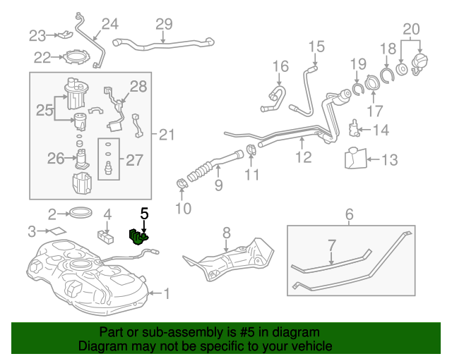 7722947100 Fuel Tank Vent Hose Clamp 20122017 Toyota Prius V