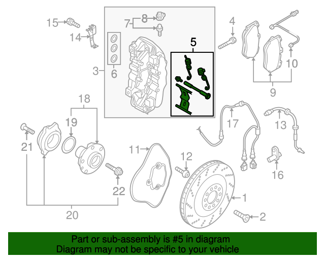20132023 Audi Disc Brake AntiRattle Clip Set 4S0698269A Audi USA