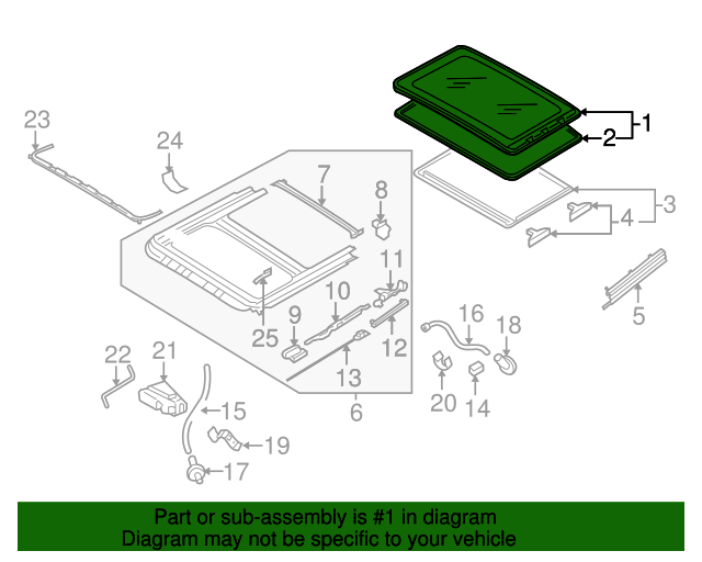 20062010 Volkswagen Passat Sunroof Glass 5M0877071A QuirkParts