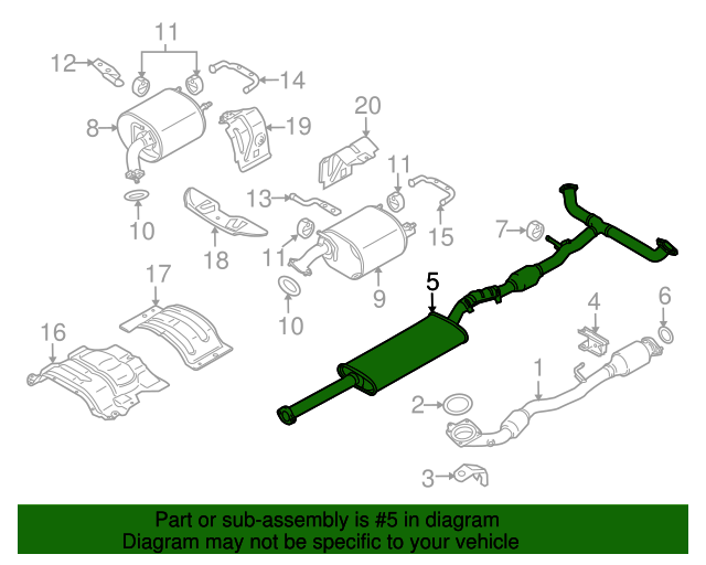 1425057L02 Intermediate Pipe 20102013 Suzuki Kizashi World OEM