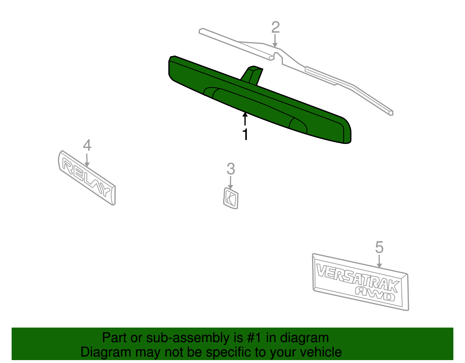 Handle Assembly, L/Gate O/S                  *Serv Primer - GM (19257102)