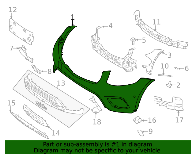 2019-2023 Mercedes-Benz Bumper Cover 253-885-81-02-9999 | MB Parts 