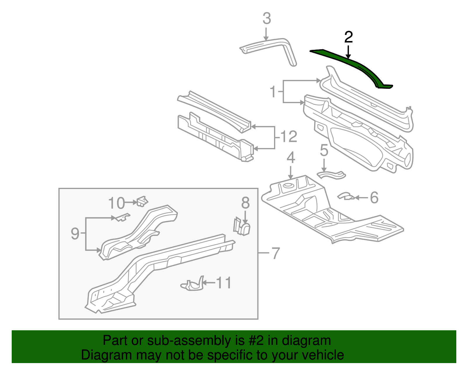 Panel Above Lid - Buick (25721159)