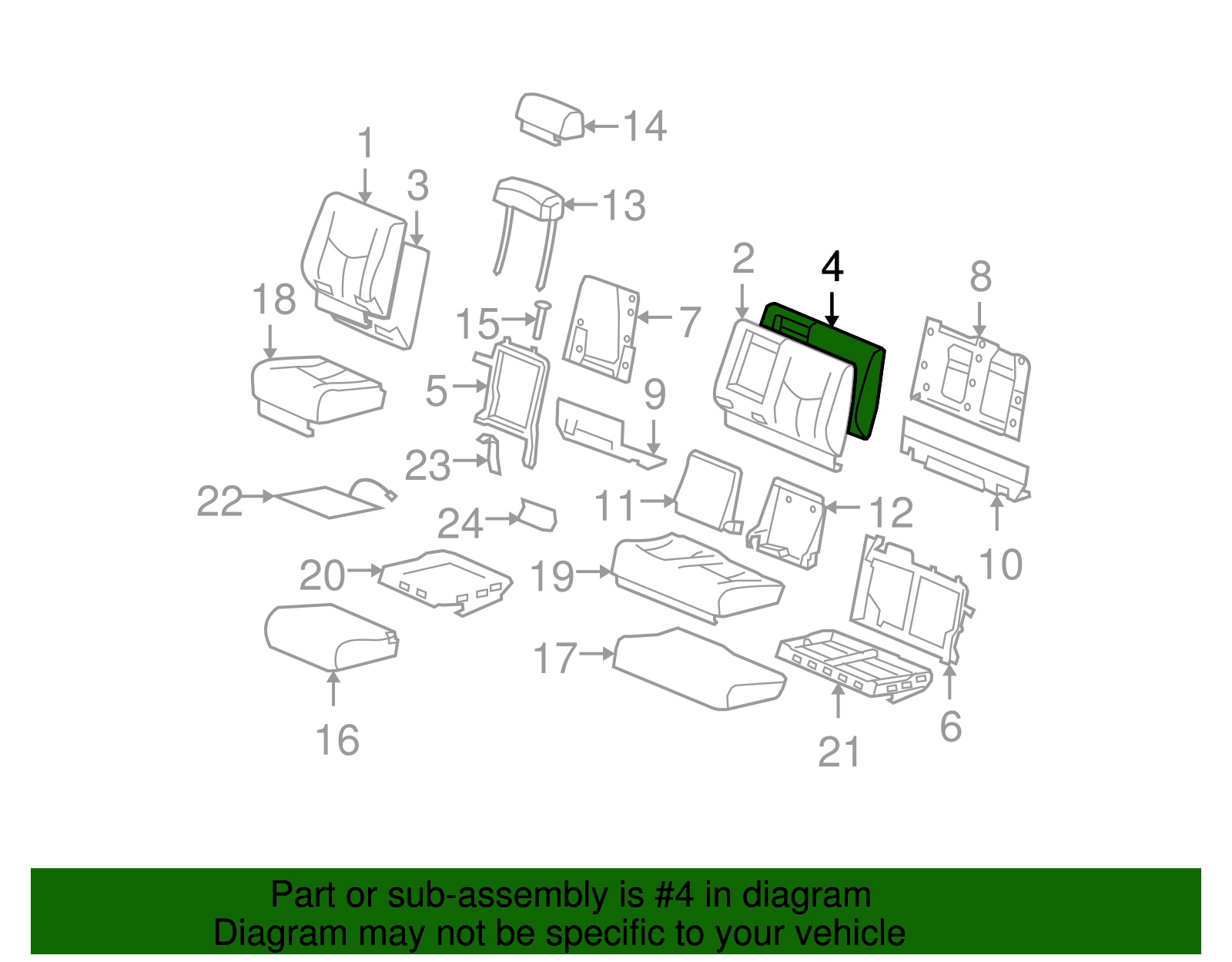 Pad, R/Seat Black Cushion (19127645)