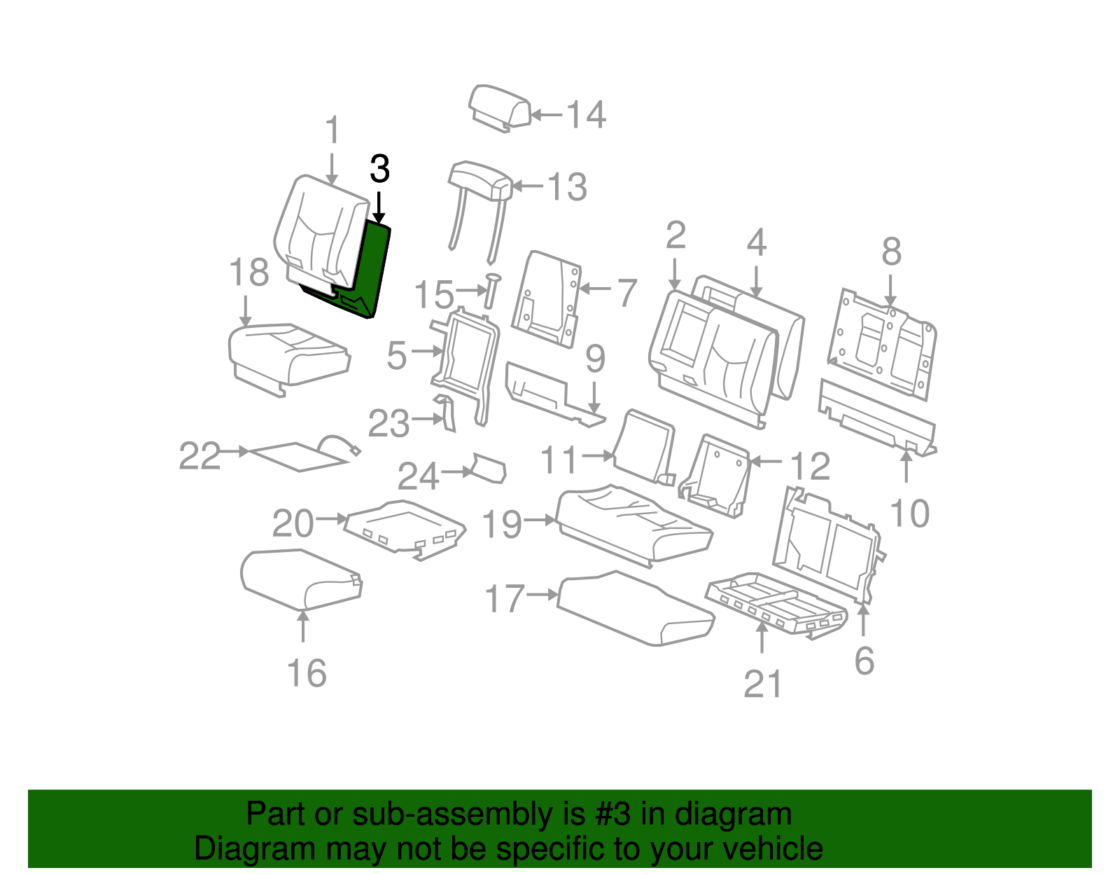 Pad, R/Seat Black Cushion (19127646)