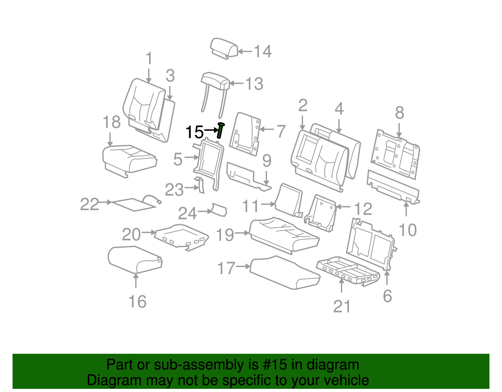 Ebony Rear Seat Head Restraint Guide (15914856)