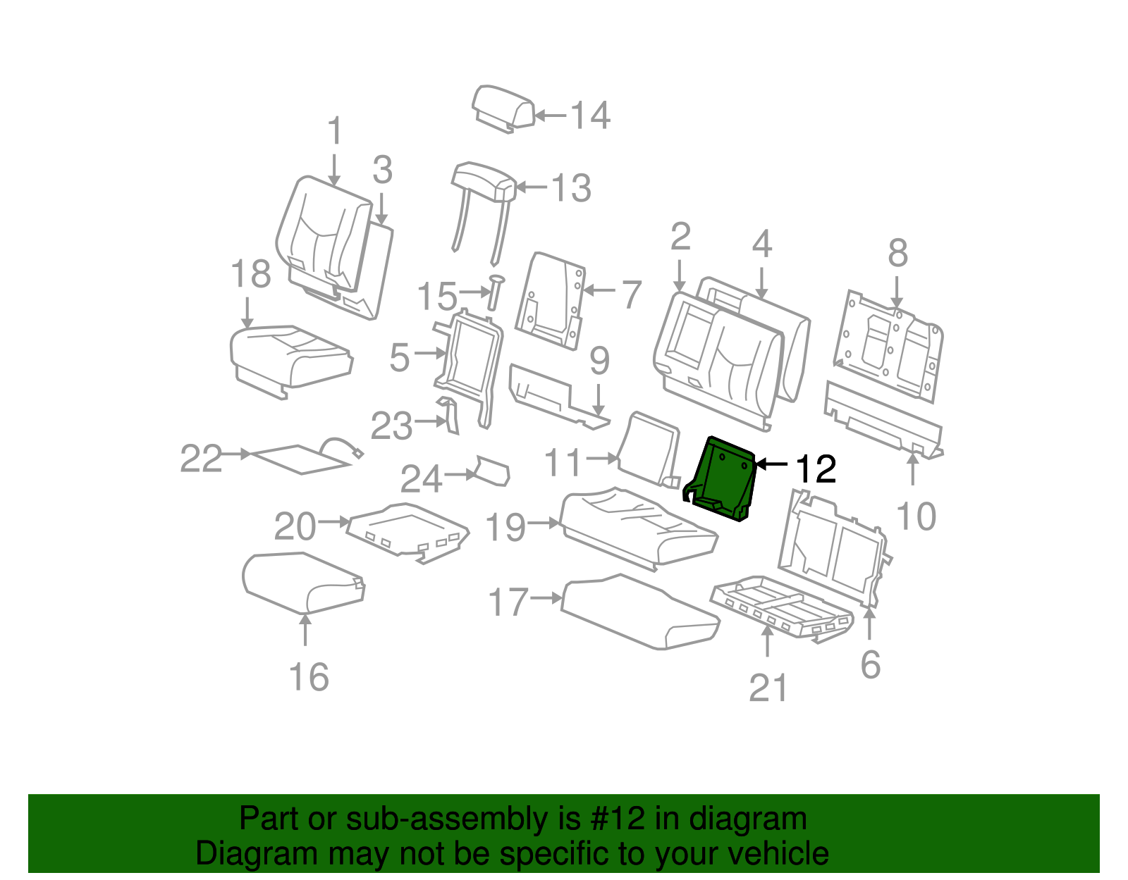 Ebony Rear Driver Side Seat Armrest Mount Panel - GM (88976998)
