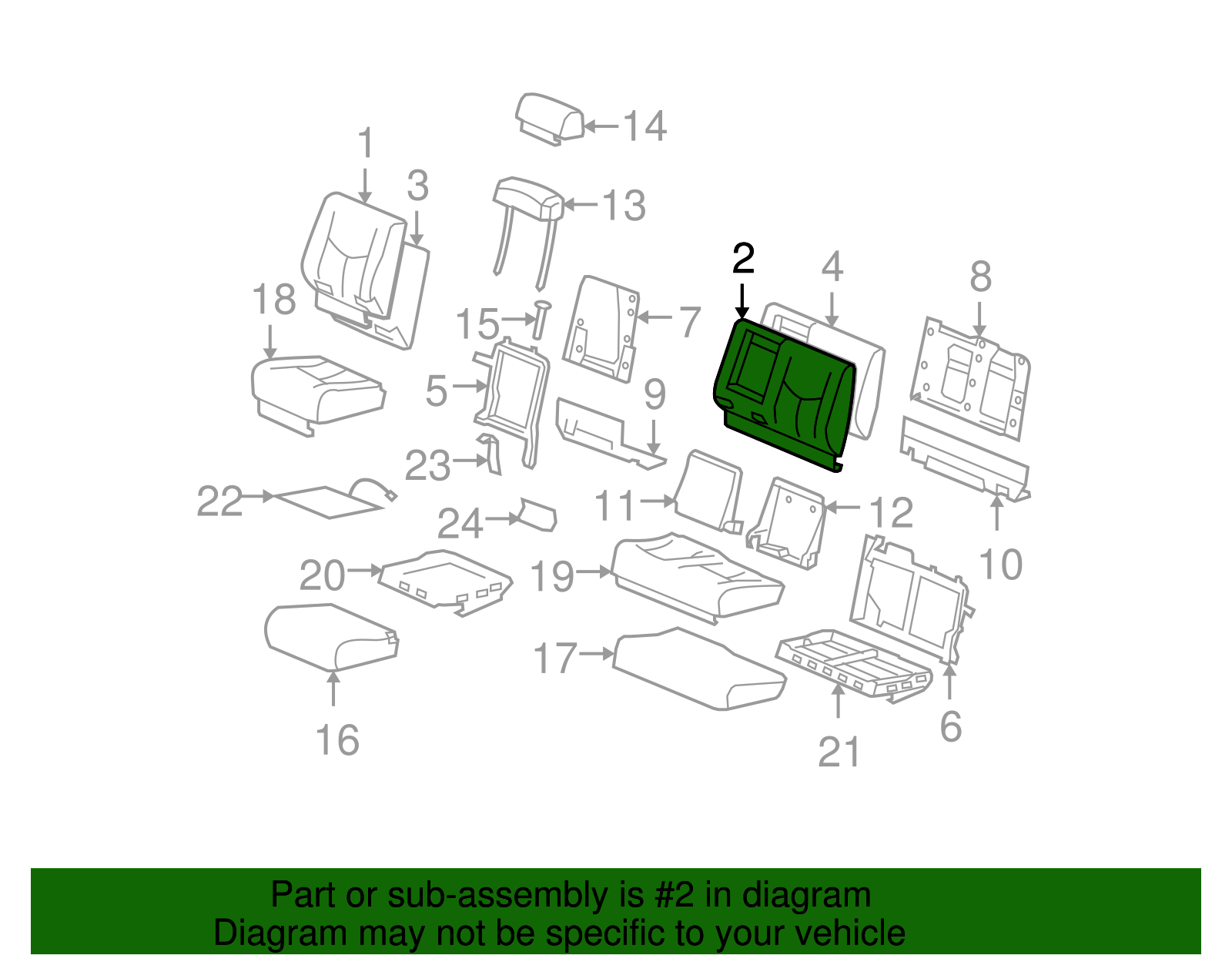 Cover, R/Seat Black Cushion *Ebony (19127631)