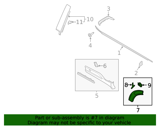 LB5Z7829164AA Wheel Opening Molding 20202023 Ford Lasco Auto Parts