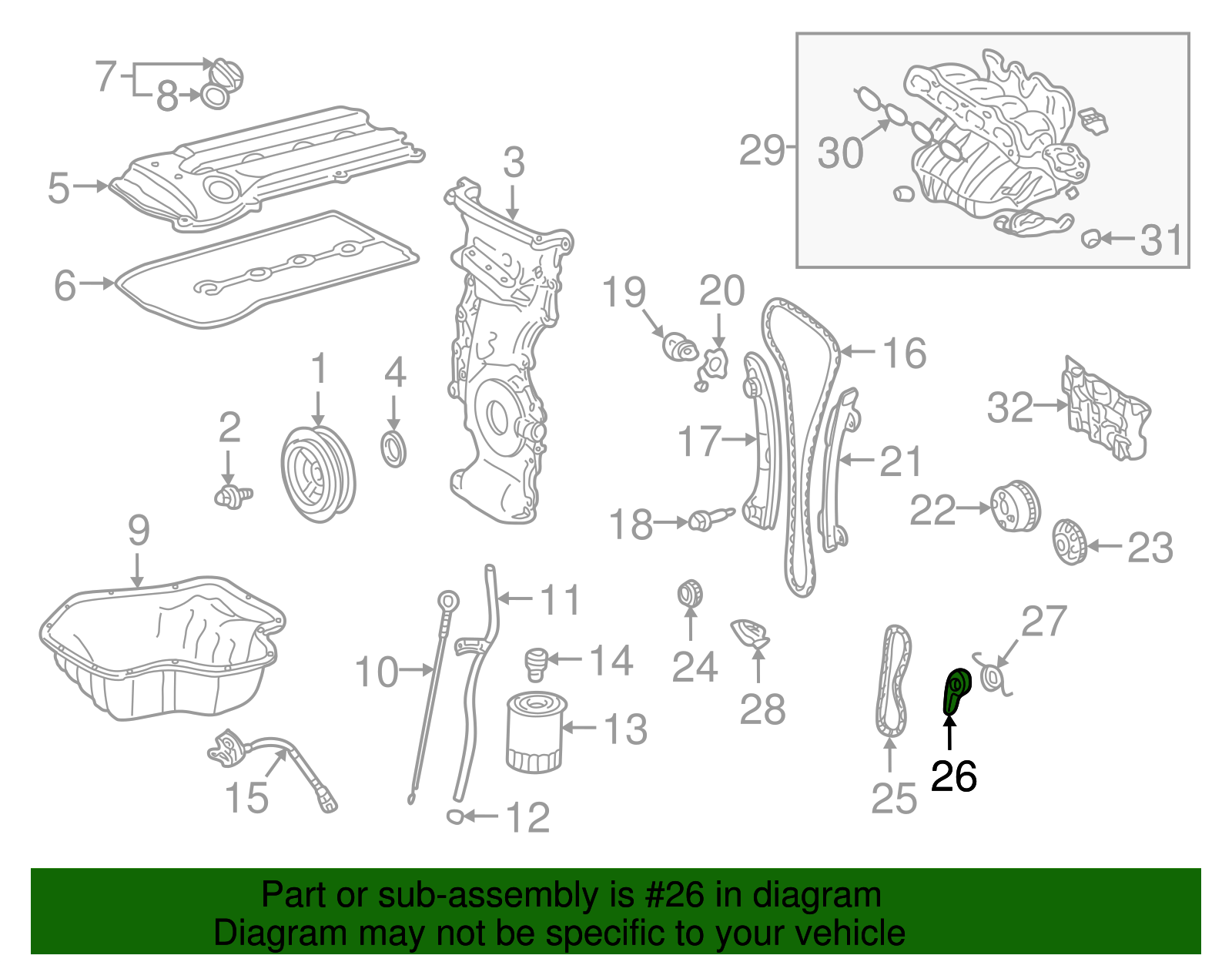 Engine Timing Chain Tensioner - Scion (13549-28012)