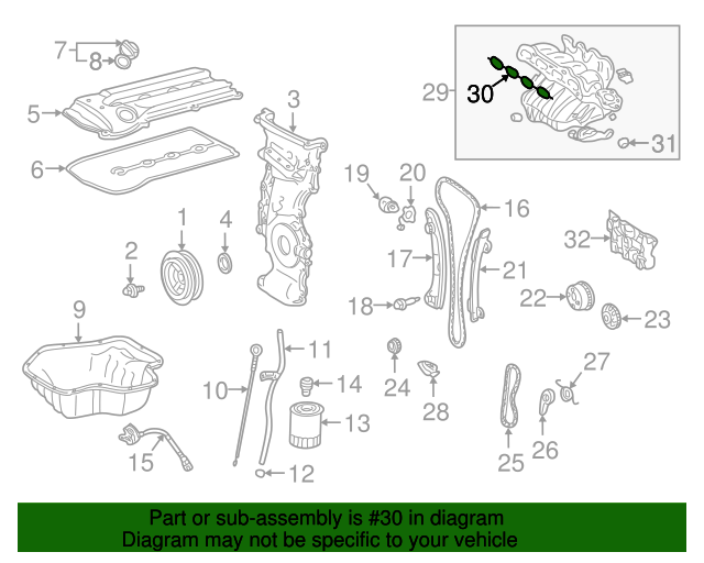 20012015 Toyota Engine Intake Manifold Gasket 171770H020 Toyota Parts
