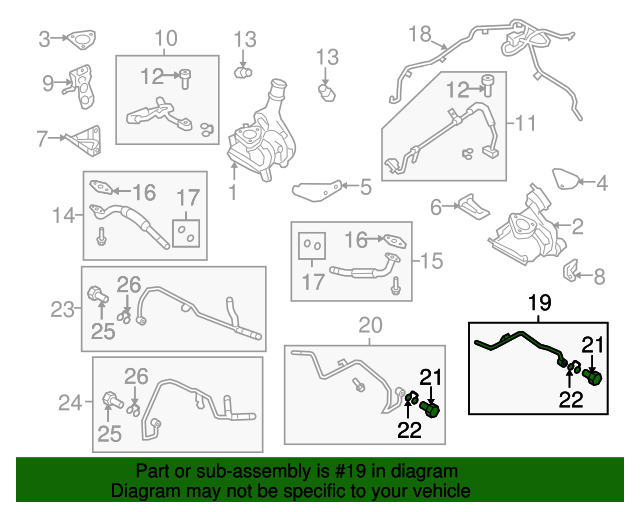 20102019 Ford Turbocharger Coolant Line AA5Z9U469E Blue Springs Ford Parts