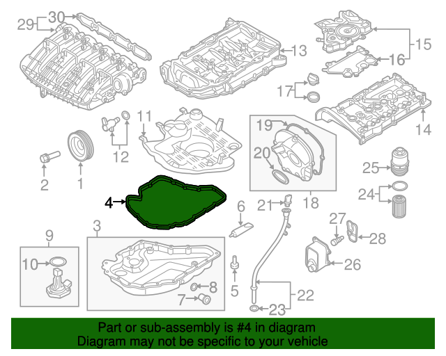 20182022 Volkswagen Oil Pan Gasket 06K103649H OEM Parts Online