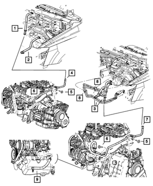 2009-2010 Mopar Heater Return Hose And Tube 4677586AH | Mopar Estores