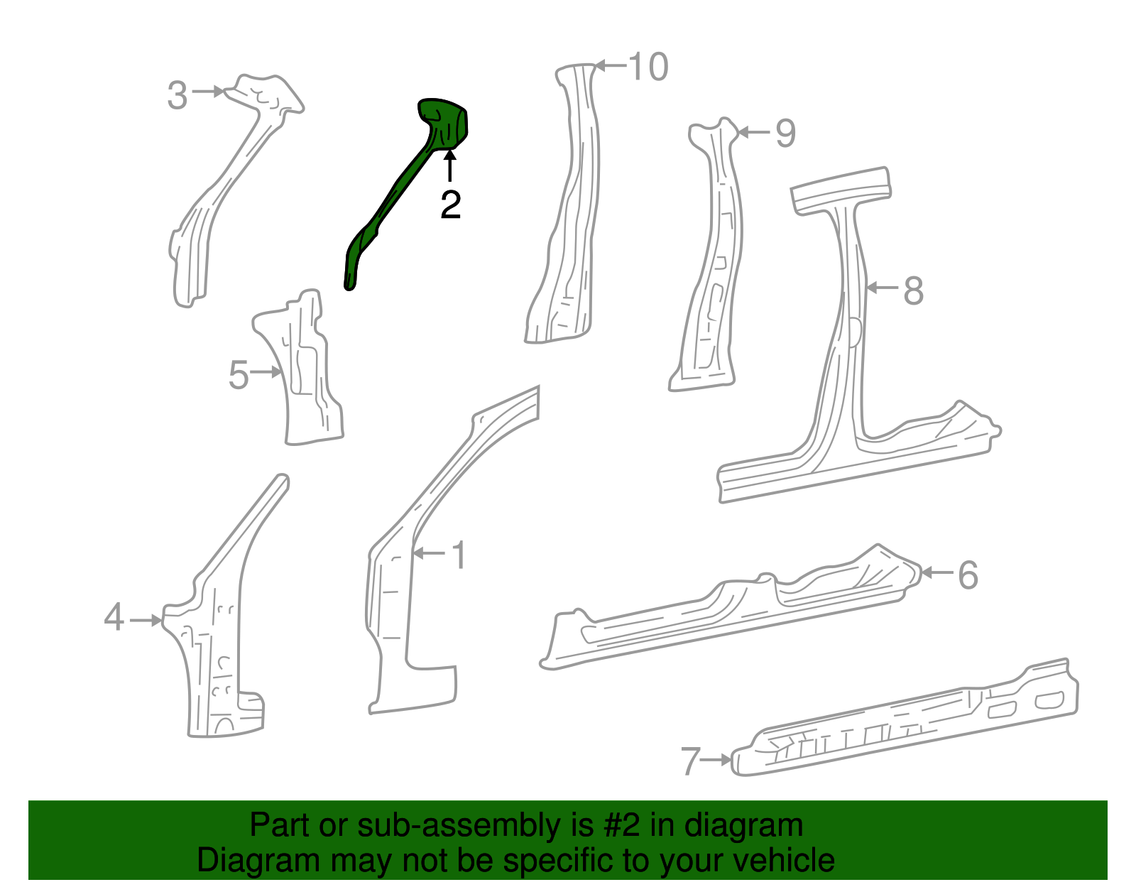 Upper Pillar - Ford (YF1Z-5402508-AA)