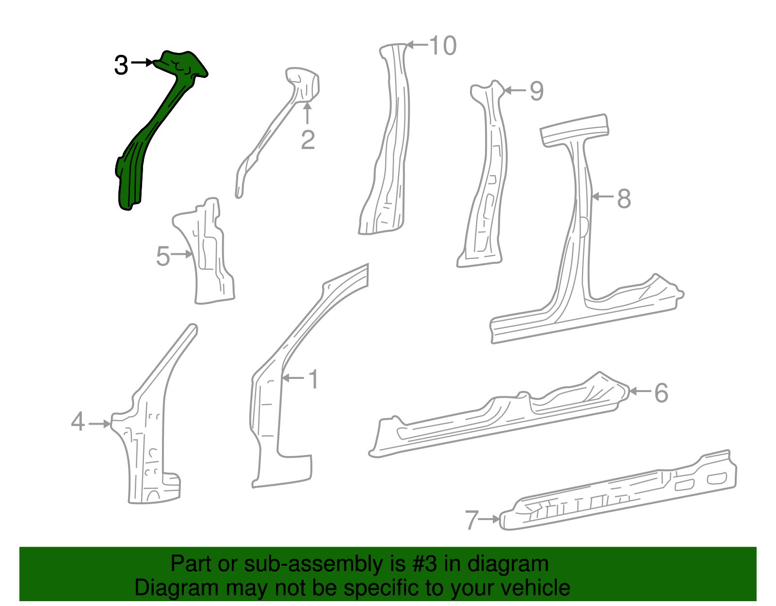 Pillar Reinforced - Ford (YF1Z-5402727-AA)