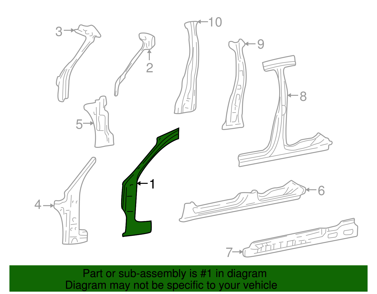 Hinge Pillar - Ford (YF1Z-7402501-AA)