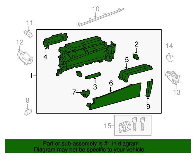 2016 Lexus Glove Box Assembly 5530333240E1 OEM Vehicle Parts