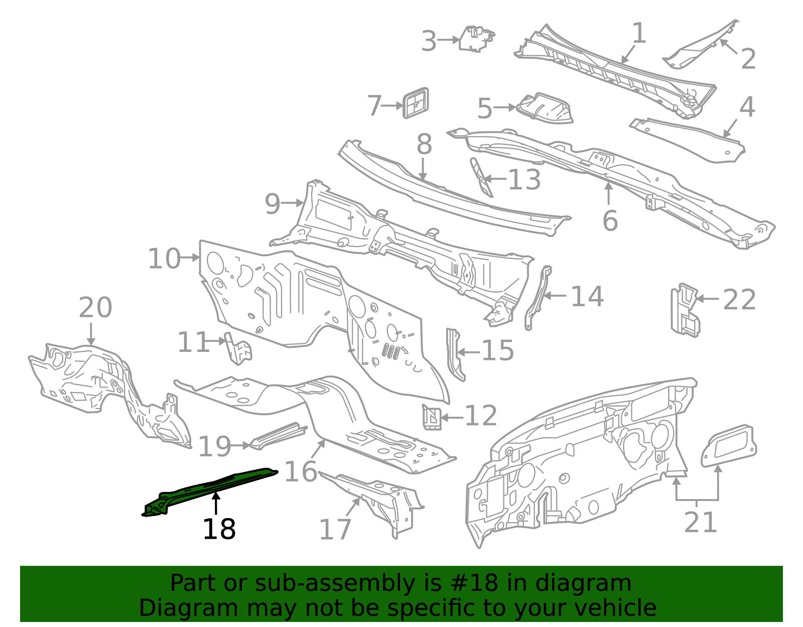 23398597 - Outer Rail 2019-2025 GM | Gateway Buick GMC Parts