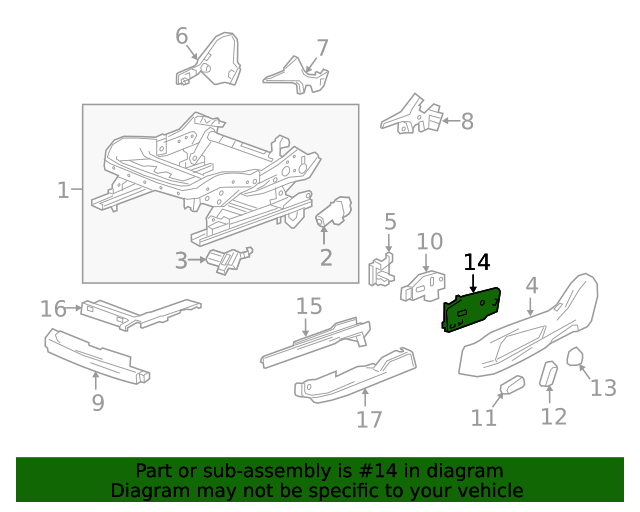 20202022 Cadillac XT6 Maple Sugar Front Driver Side Seat Adjuster