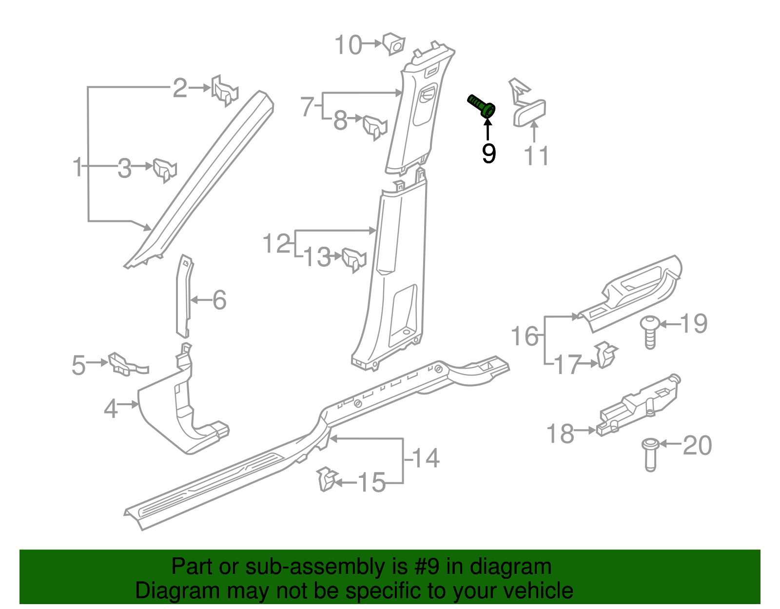 Sun-Visor Bolt - Volkswagen (N-106-567-02)