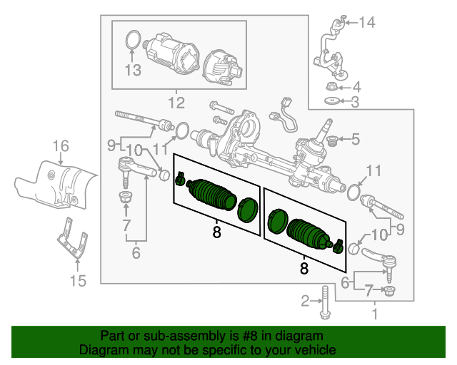 20122020 GM Rack and Pinion Boot Kit with Clamps and Seal 22776532