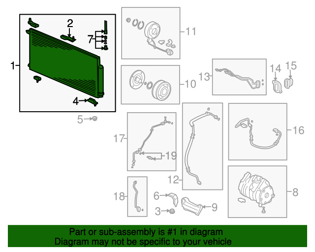 20052008 Honda Element Condenser 80110SCVA02 OEM Parts Online