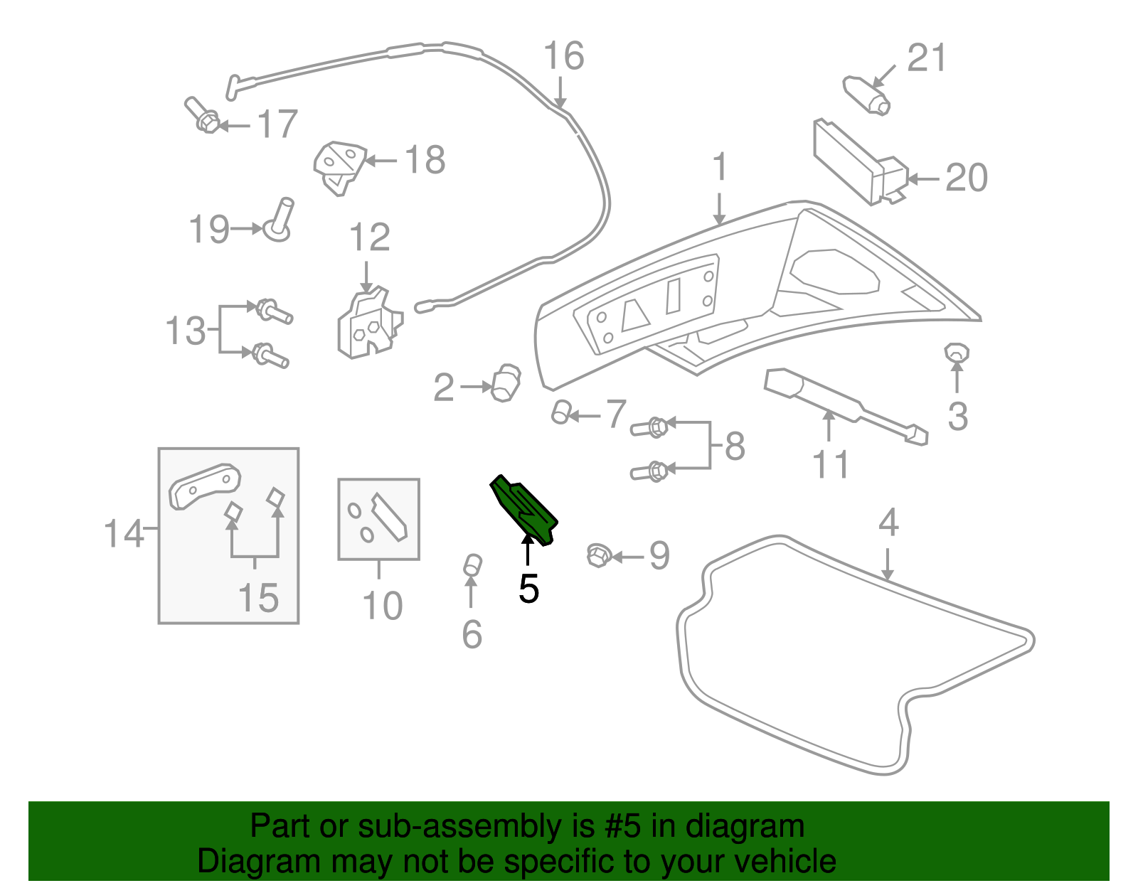 Driver Side Rear Compartment Lid Hinge - GM (92266382)