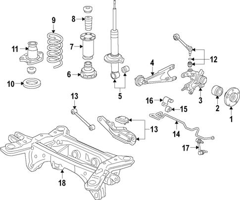Rear Suspension for 2013 Honda Ridgeline OEM Parts Online