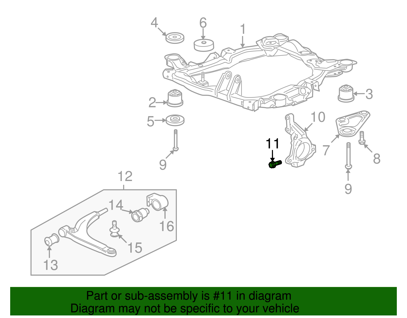Steering Knuckle Bolt - GM (11610004)