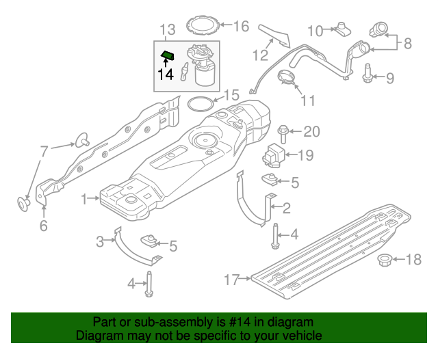FL3Z9A299A 20152020 Ford F150 Fuel Gauge Sending Unit Fairway