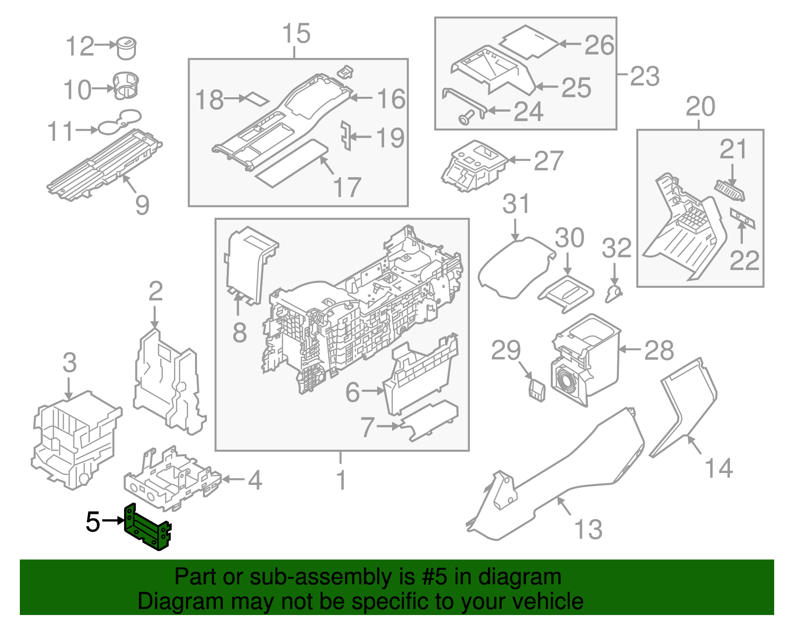 2014-2022 Land Rover Range Rover Center Console Lower Bracket LR053260 ...