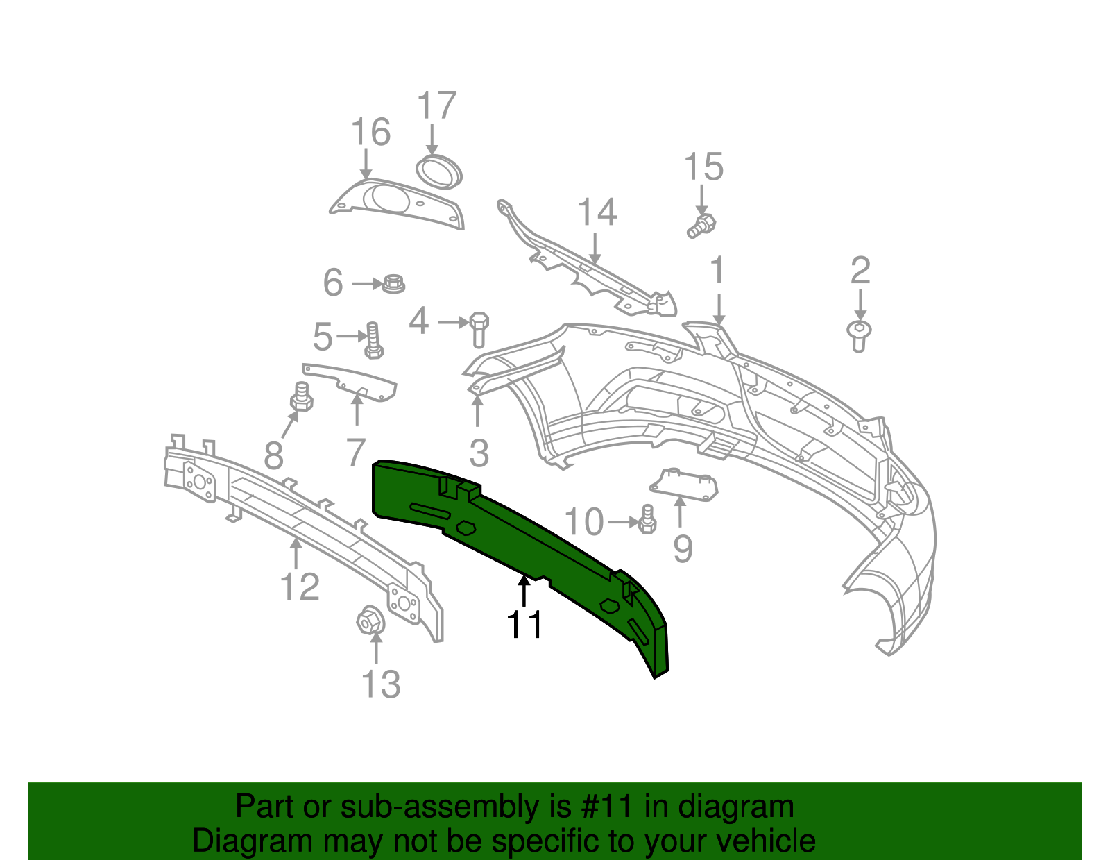 Front Bumper Energy Absorber - GM (96808229)
