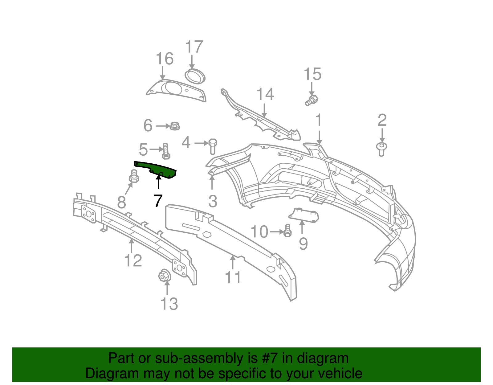 Front Bumper Impact Bar Support - GM (96694040)