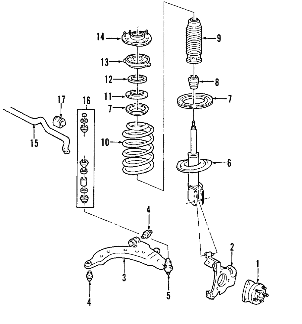 Mount Assembly, Front Suspension Strut W/ Bearing - GM (88946422)