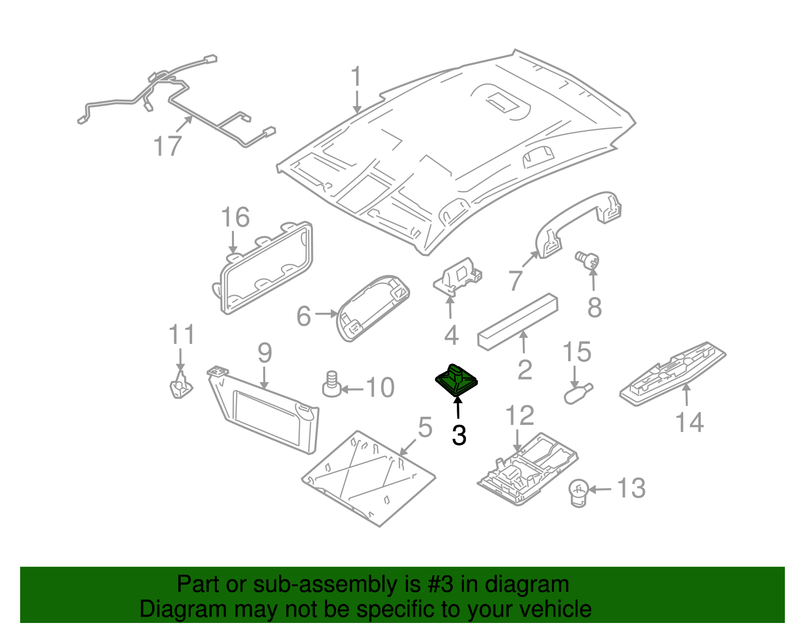 Headlining Trim Panel Retainer - GM (90520940)