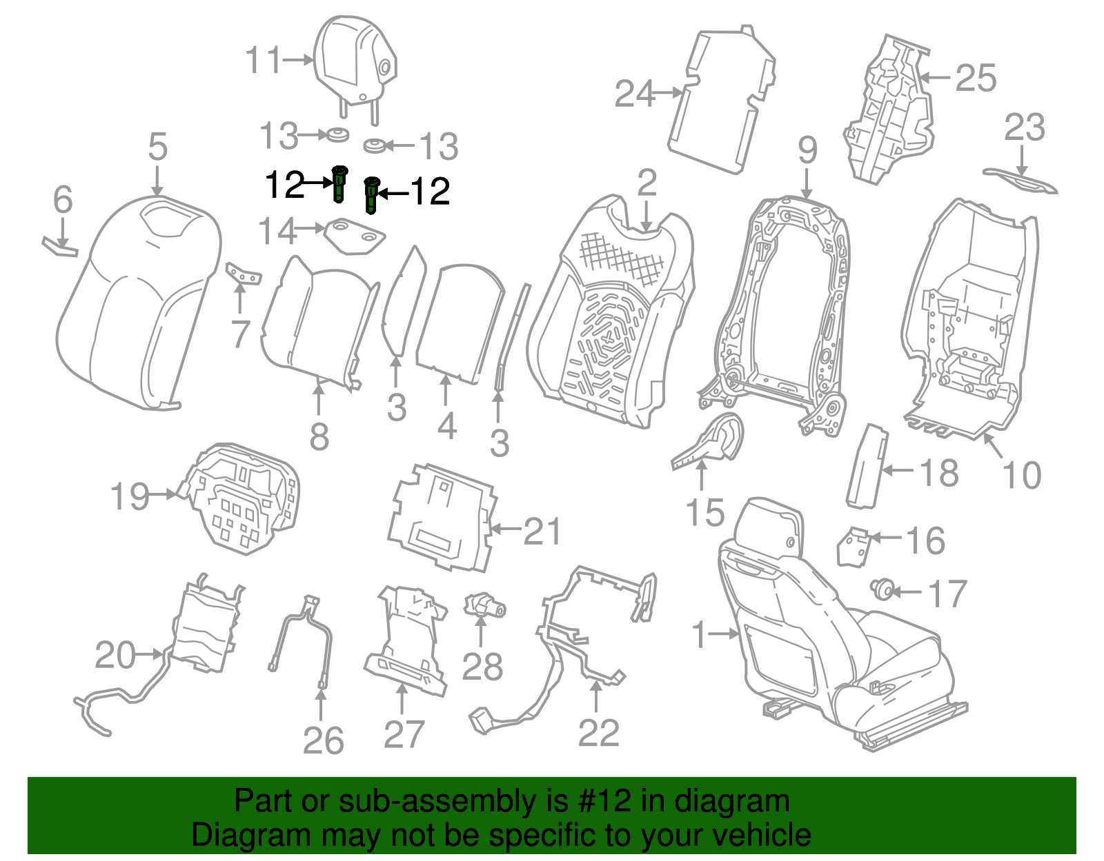 Very Dark Cashmere Head Restraint Guide - GM (84068882)