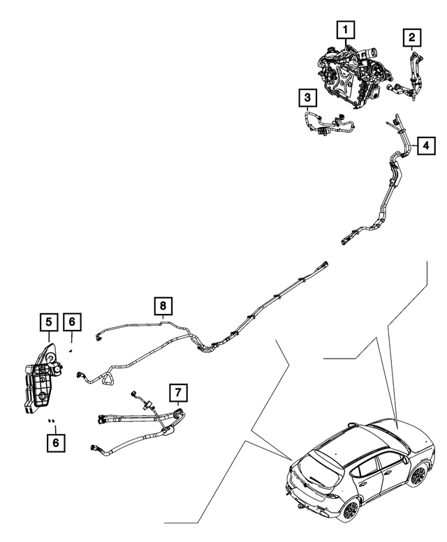 68434521AB PCV Valve To Intake Manifold Hose 20232024 Mopar
