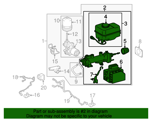 20162021 Toyota Land Cruiser Master Cylinder Assembly 4705260641