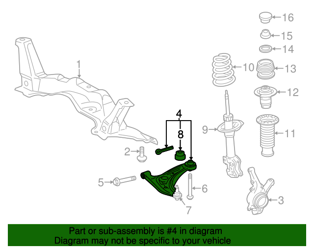 4806809150 Lower Control Arm 20142018 Toyota Yaris Lithia