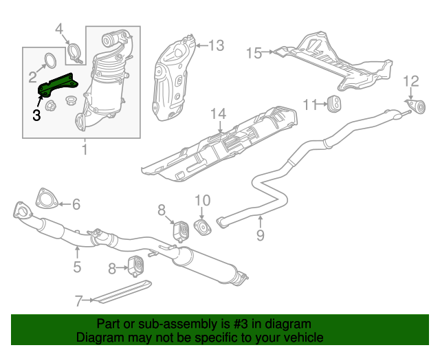 2014 2015 chevrolet cruze catalytic converter bracket 55562330