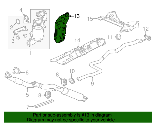 20142015 Chevrolet Cruze Catalytic Converter Heat Shield 55562332